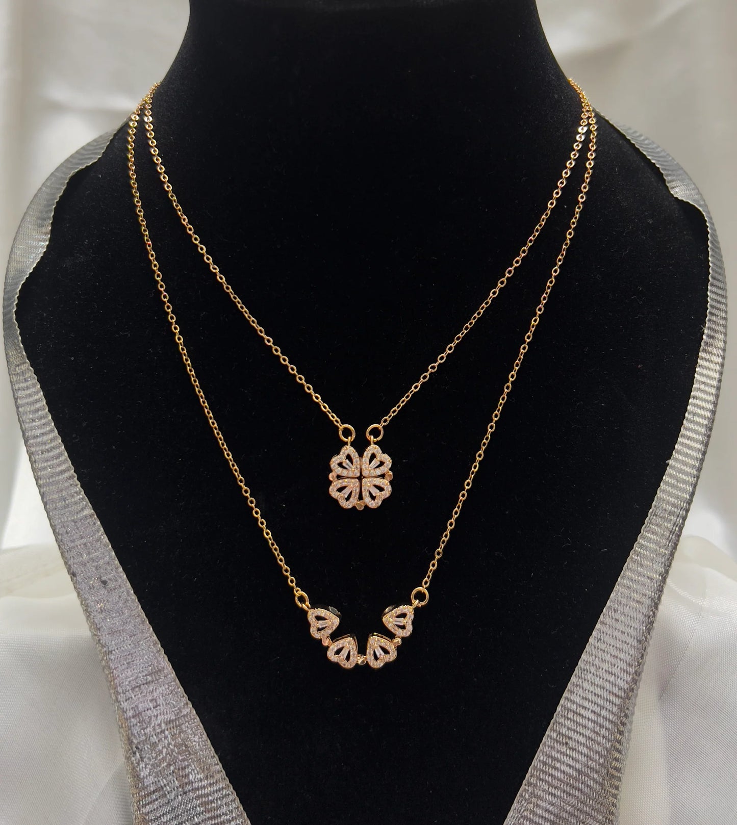 2 in 1 Four Leaf Clover Necklace
